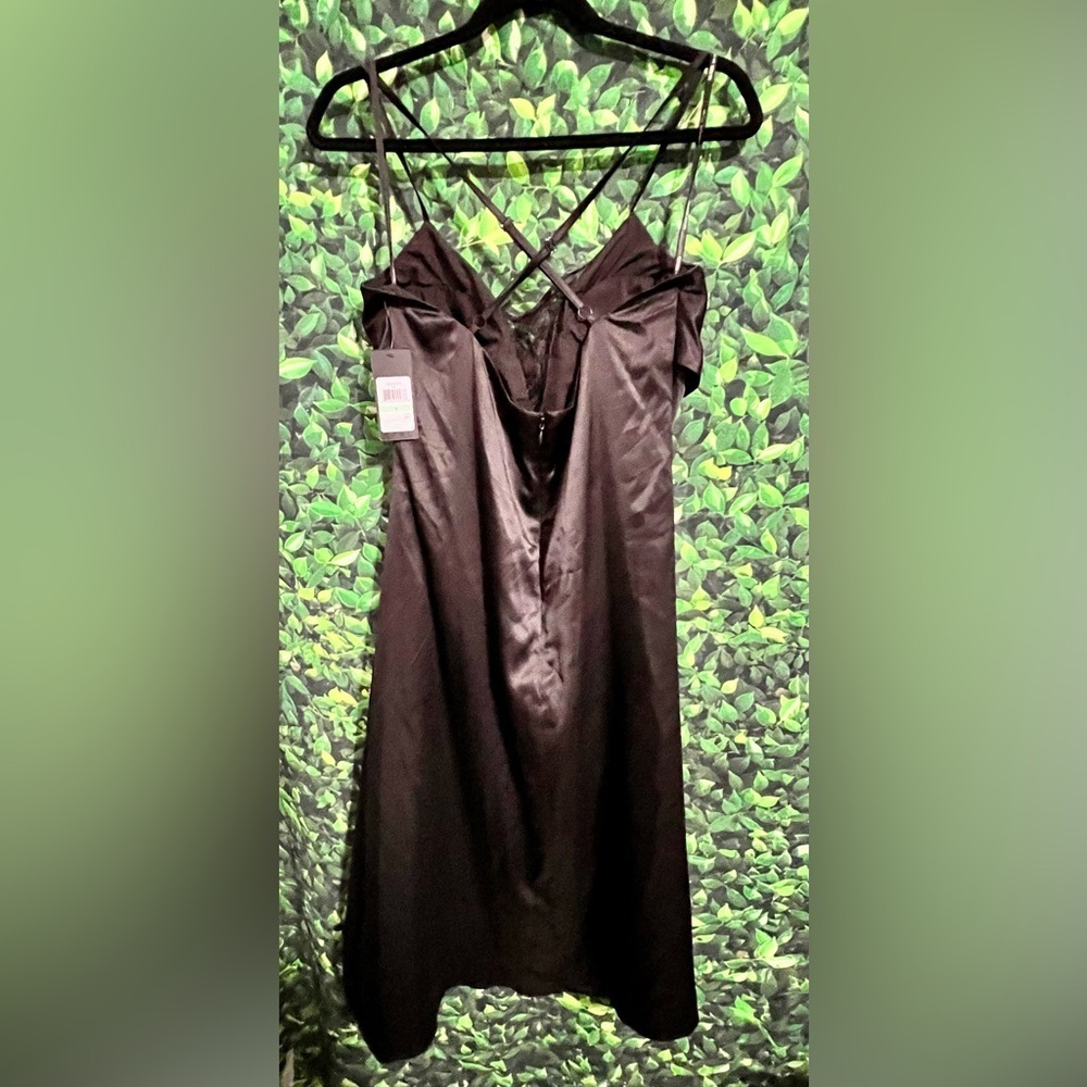 NEW GUESS Black Lace-trim Sleeveless Slip Dress - Black Size 8 - Picture 7 of 11